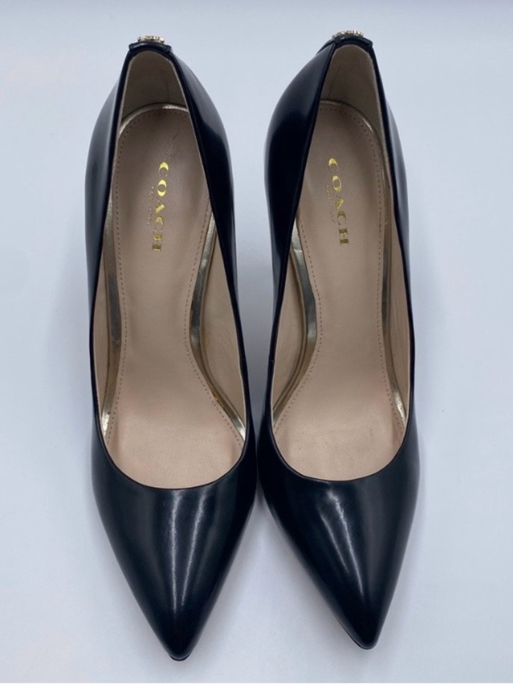 Coach Black Pointed-Toe Leather Stiletto Pumps - Picture 5 of 5